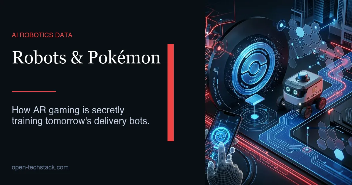 Pokémon Go interface overlaid with delivery robot navigation visualization