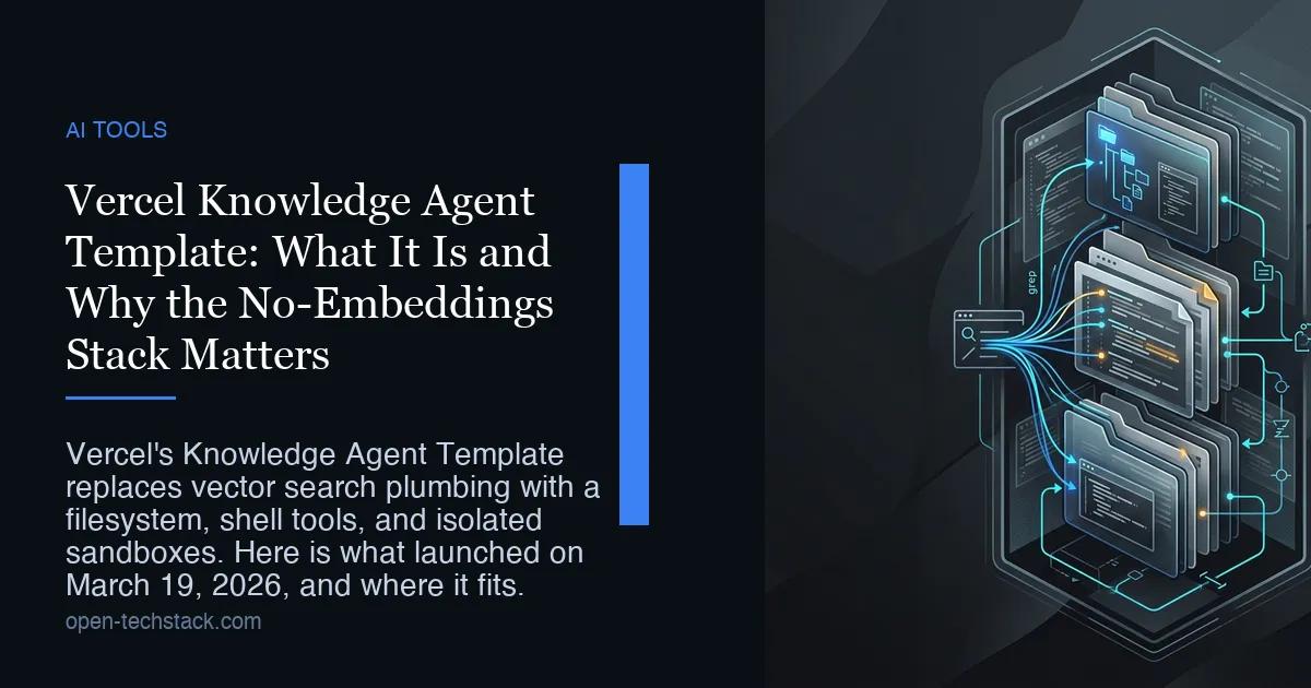 Editorial illustration of an AI knowledge agent searching a filesystem inside an isolated sandbox.