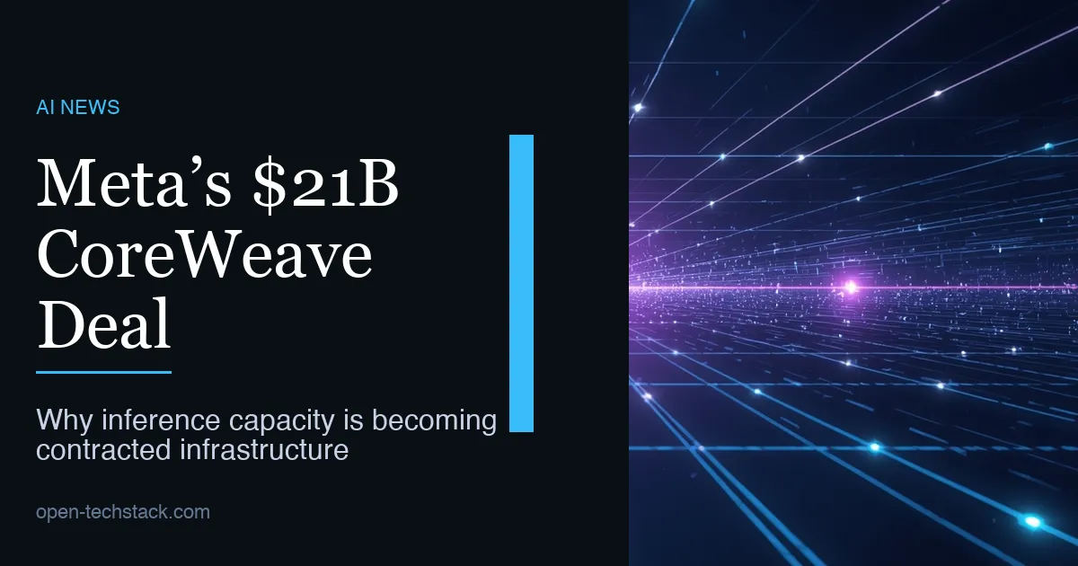 Editorial cover showing a large AI inference cluster contracted across multiple sites, with platform-scale geometry and cloud rack silhouettes.