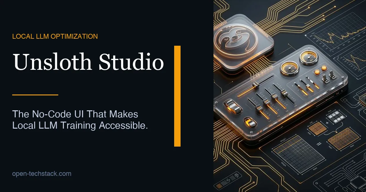 Unsloth Studio web UI showing model training dashboard with loss curves and GPU metrics