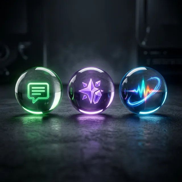 Glowing neon abstract comparison showing interconnected digital shapes representing ChatGPT, Claude, and Gemini intersecting.