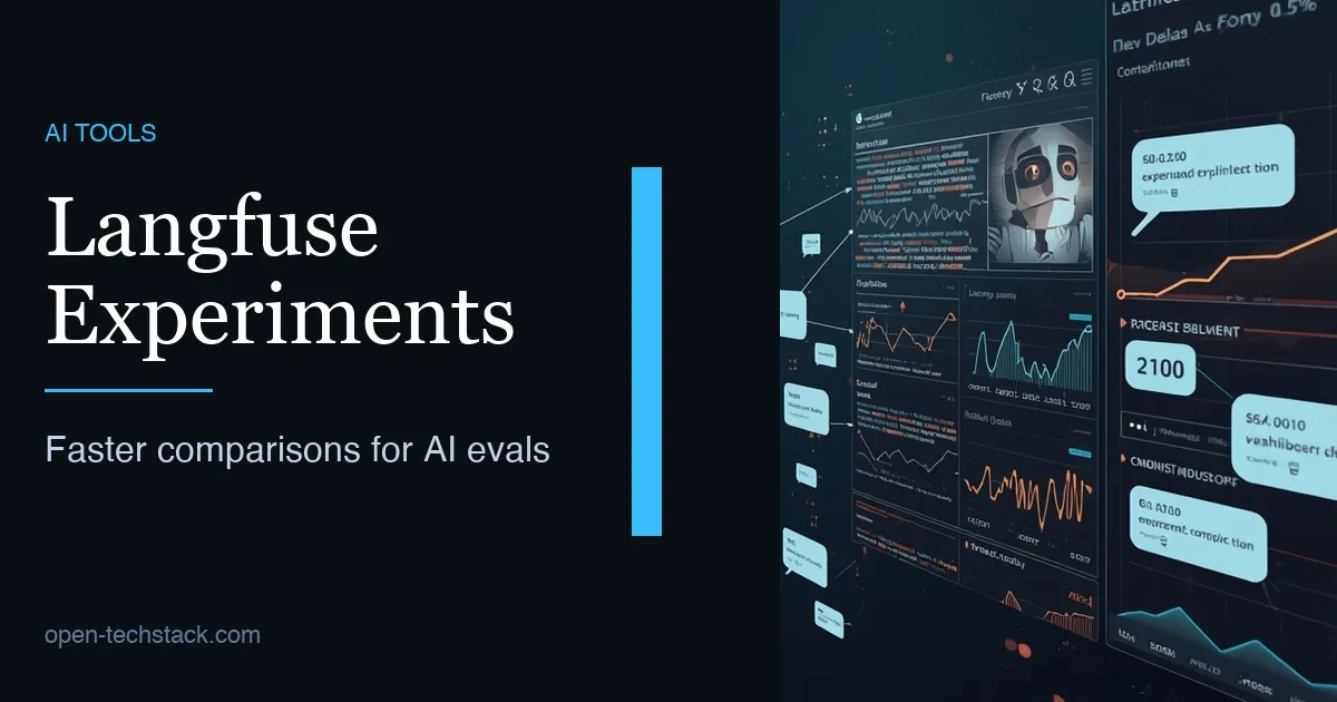 Editorial illustration of an AI evaluation workspace comparing model runs, score deltas, latency, and cost across experiment branches.