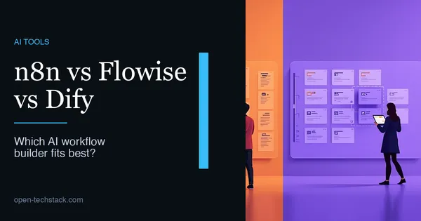 Editorial cover comparing three AI workflow builder patterns: automation-first, agent-orchestration-first, and app-platform-first.