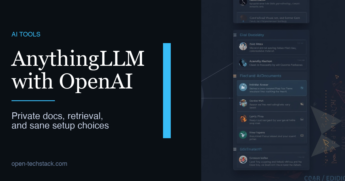 Editorial cover showing a private document workspace connected to an OpenAI model path and a controlled retrieval layer.