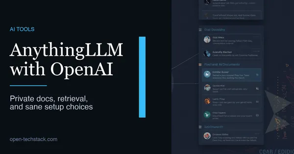 Editorial cover showing a private document workspace connected to an OpenAI model path and a controlled retrieval layer.