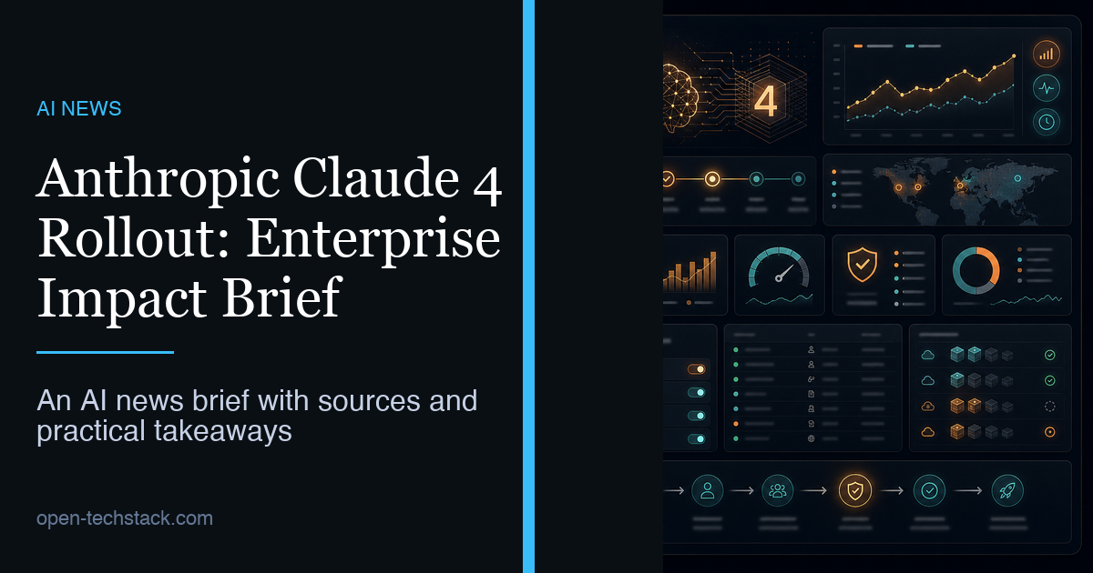 Anthropic Claude 4 Rollout: Enterprise Impact Brief