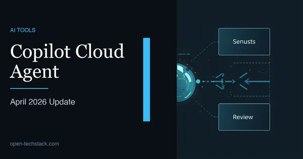 Editorial illustration of a cloud coding agent working on a protected branch with review, validation, and audit signals.