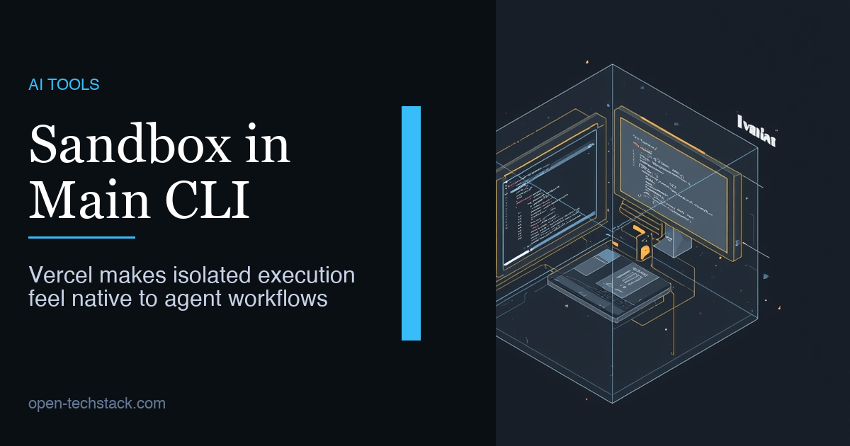 Editorial illustration of a secure developer sandbox environment integrated into a command-line workflow.