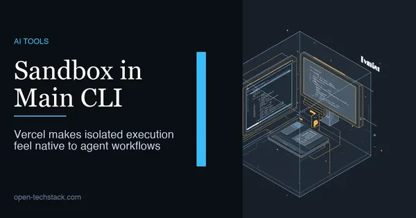 Editorial illustration of a secure developer sandbox environment integrated into a command-line workflow.