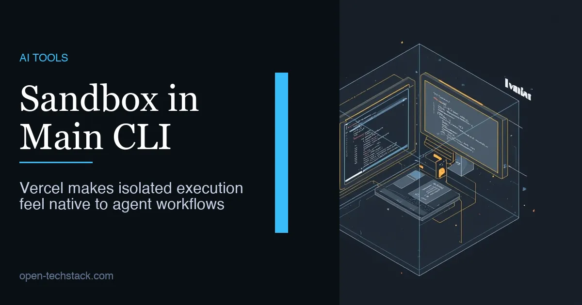 Editorial illustration of a secure developer sandbox environment integrated into a command-line workflow.
