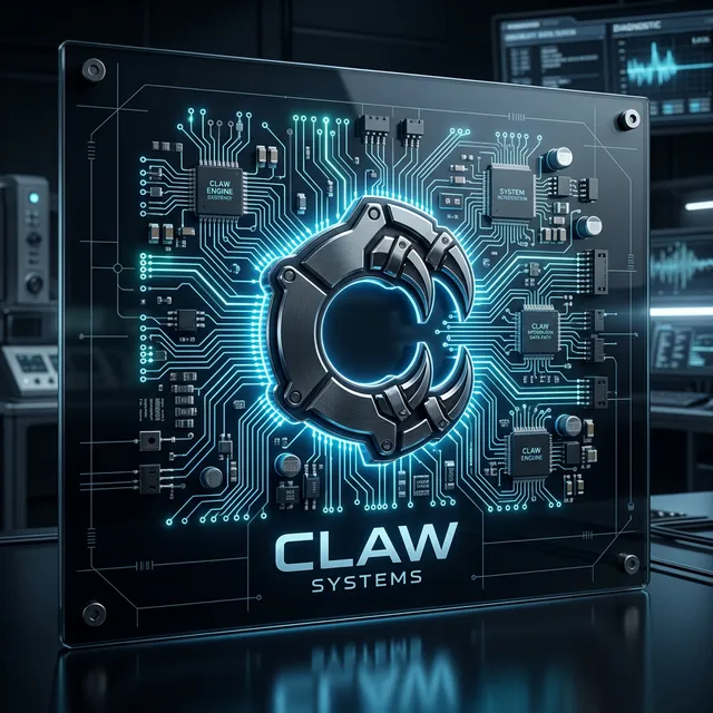 A sleek cybernetic claw orchestrating glowing data nodes, symbolizing personal automation workflows.