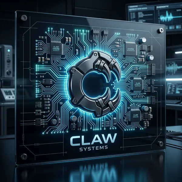 A sleek cybernetic claw orchestrating glowing data nodes, symbolizing personal automation workflows.