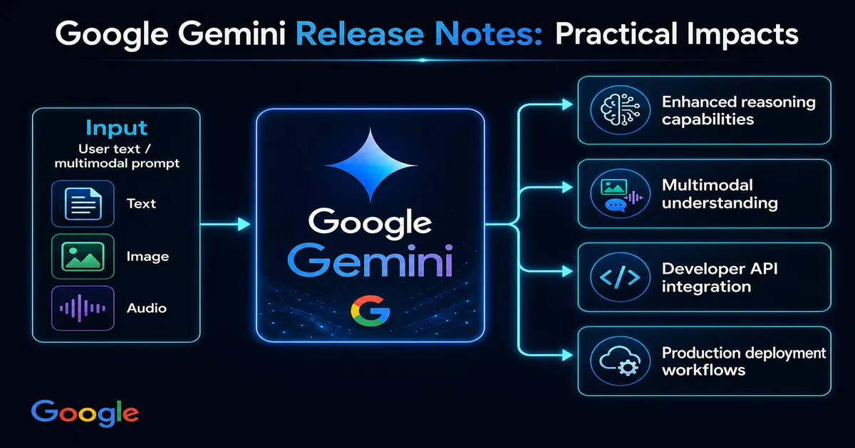 Technical workflow diagram for Google Gemini Release Notes: Practical Impacts