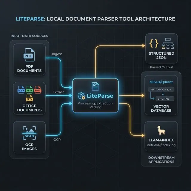 LiteParse Architecture and Workflow Diagram