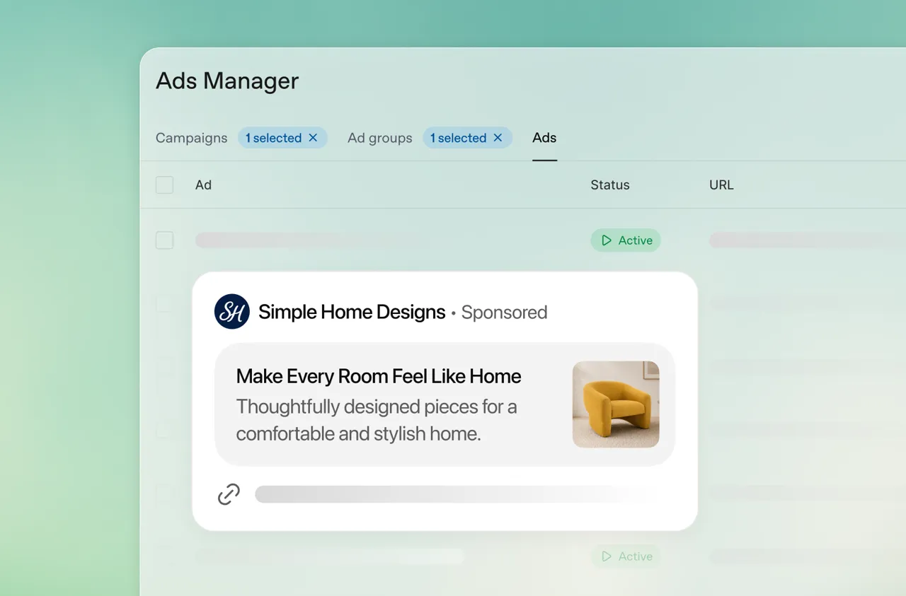 OpenAI Ads Manager interface showing campaign creation and analytics dashboard — source: ads.openai.com